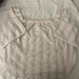 Striped Pink and White Women's Top